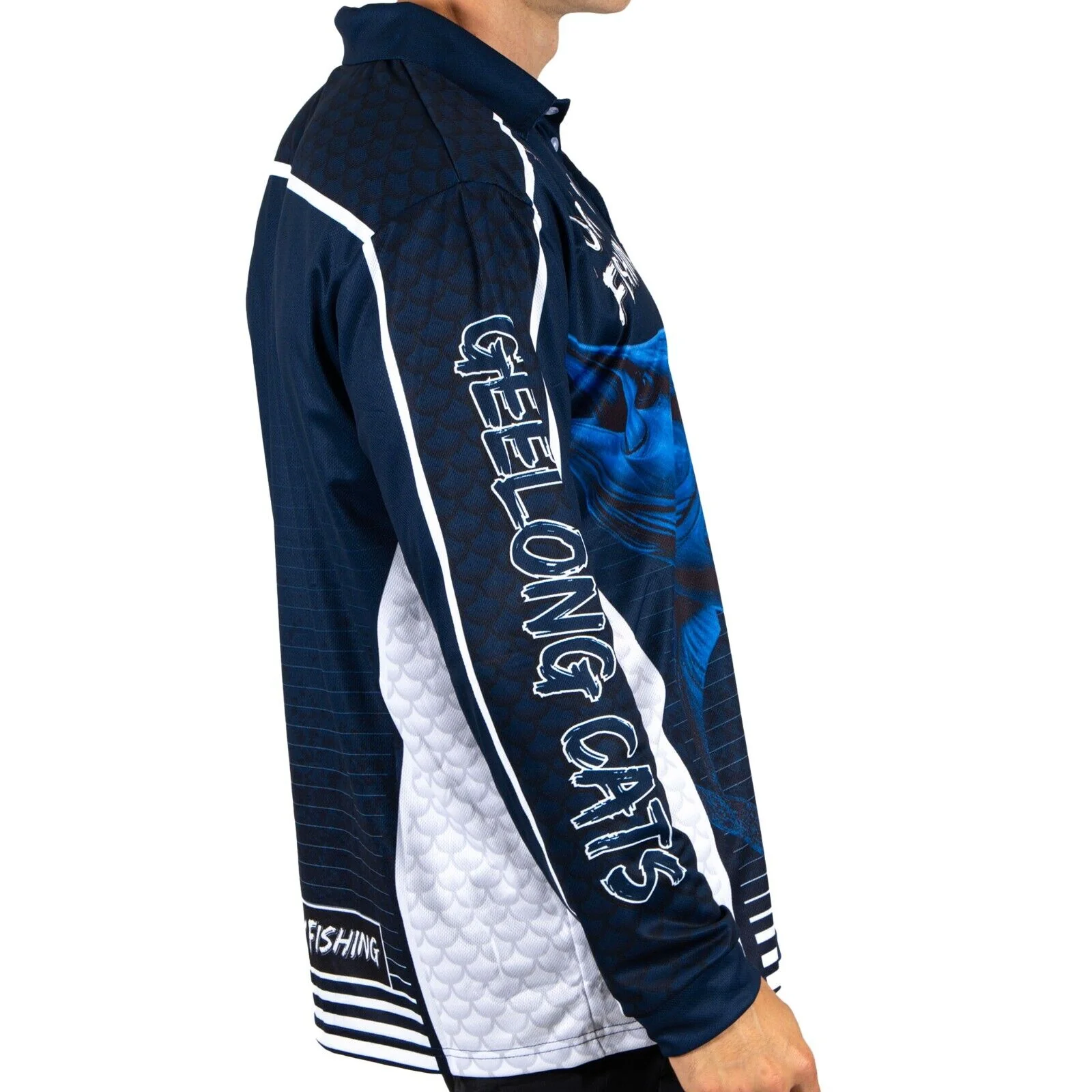 AFL Footy 'n' Fishing Shirt - Geelong Cats - Adult - Mens - Polo - Image 2