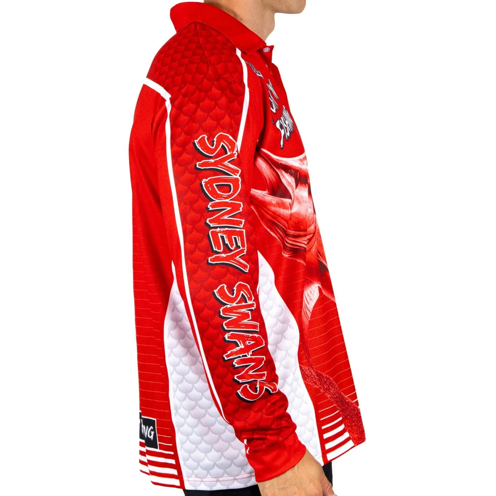 AFL Footy 'n' Fishing Shirt - Sydney Swans - Adult - Mens - Polo - Image 2