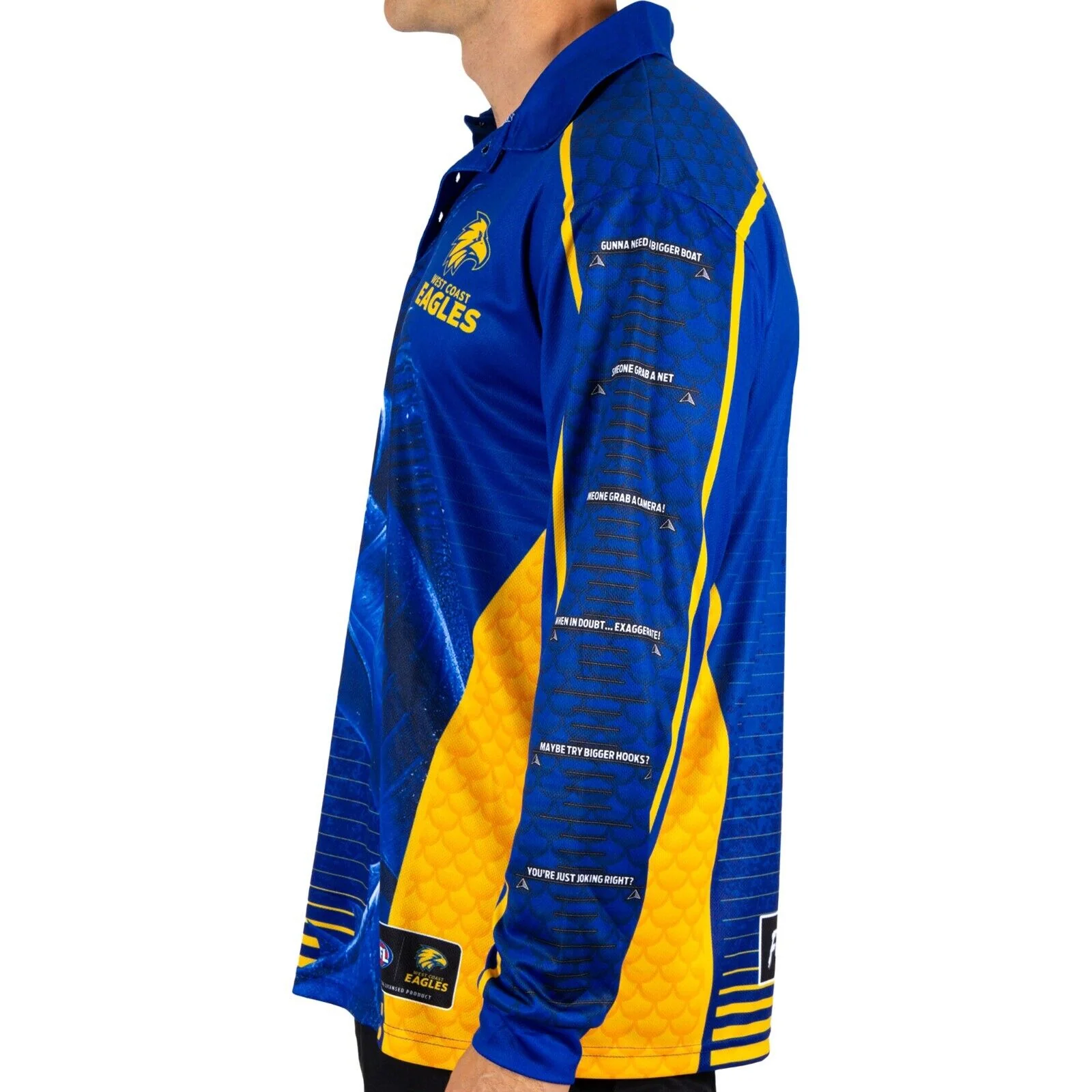 AFL Footy 'n' Fishing Shirt - West Coast Eagles - Adult - Mens - Polo - Image 3