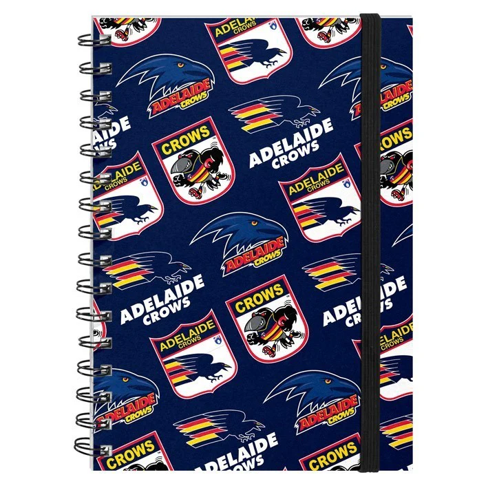AFL Hard Cover Notebook - Adelaide Crows - A5 60 Page Pad