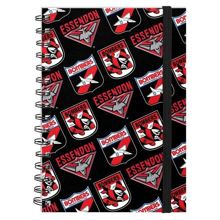 AFL Hard Cover Notebook - Essendon Bombers - A5 60 Page Pad - Image 2