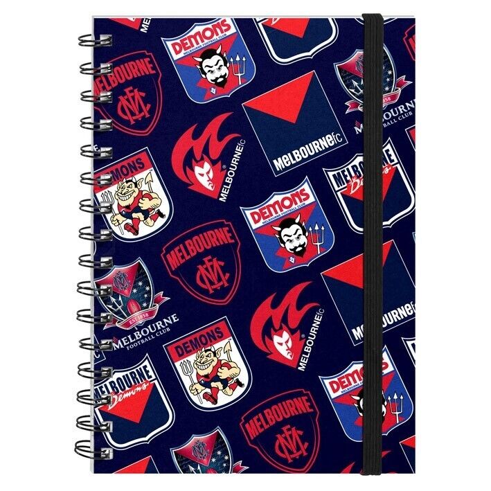 AFL Hard Cover Notebook - Melbourne Demons - A5 60 Page Pad - Image 2