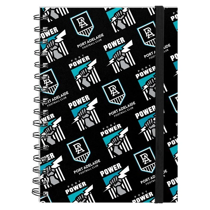 AFL Hard Cover Notebook - Port Adelaide Power - A5 60 Page Pad