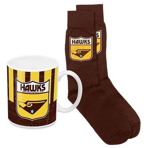 AFL Heritage Coffee Drink Mug & Sock Gift Pack - Hawthorn Hawks -  Gift Boxed - Image 2