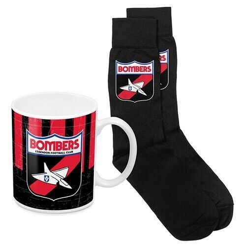 AFL Heritage Coffee Mug & Sock Pack - Essendon Bombers - Gift Boxed - Image 2
