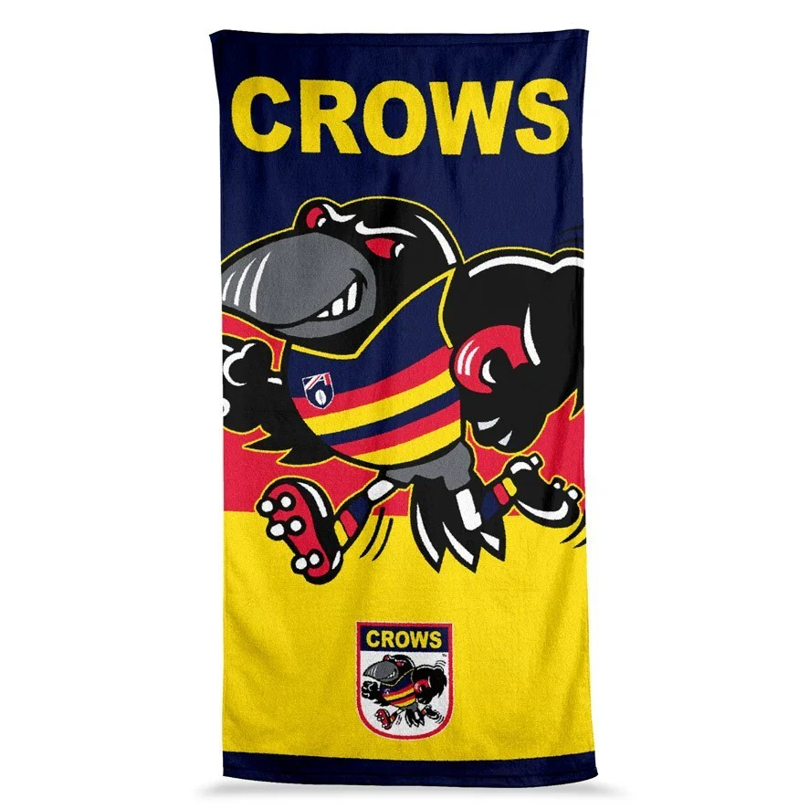AFL  Jumbo Beach Towel - Adelaide Crows - Team Mascot - 90cmx170cm - Image 2