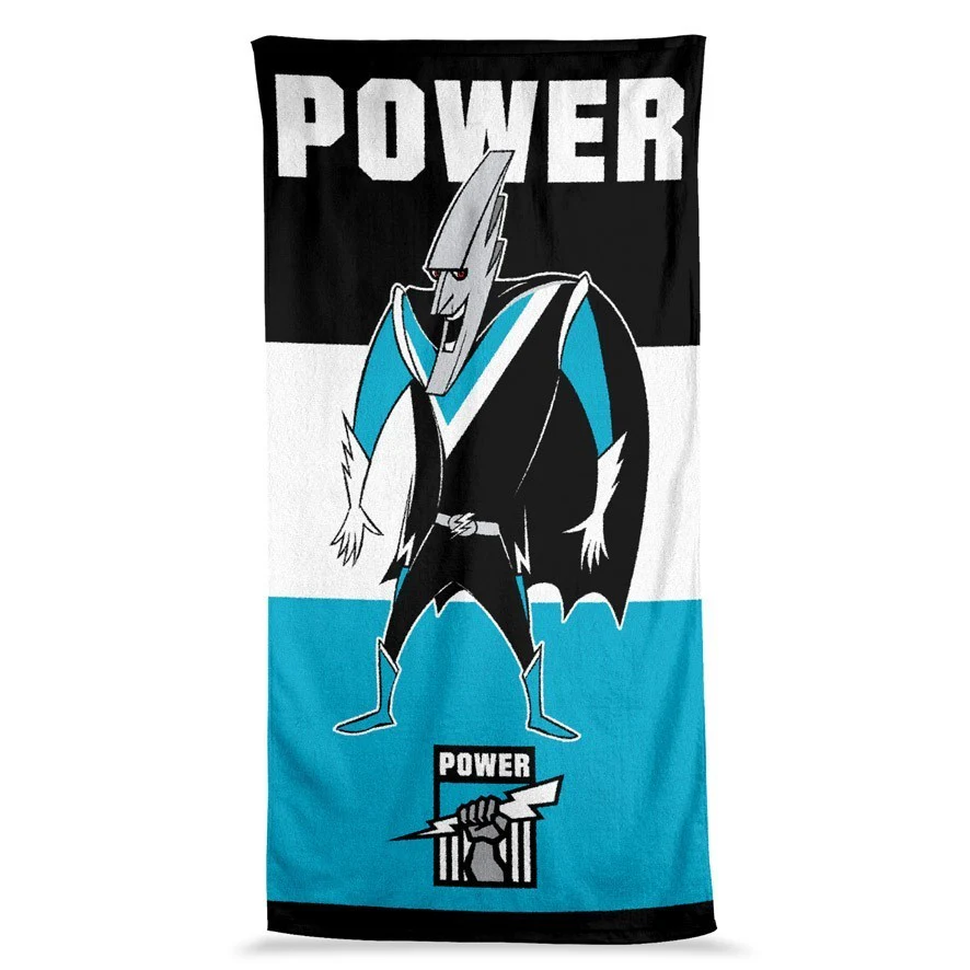 AFL Jumbo Beach Towel - Port Adelaide Power - Team Mascot - 90cmx170cm - Image 2