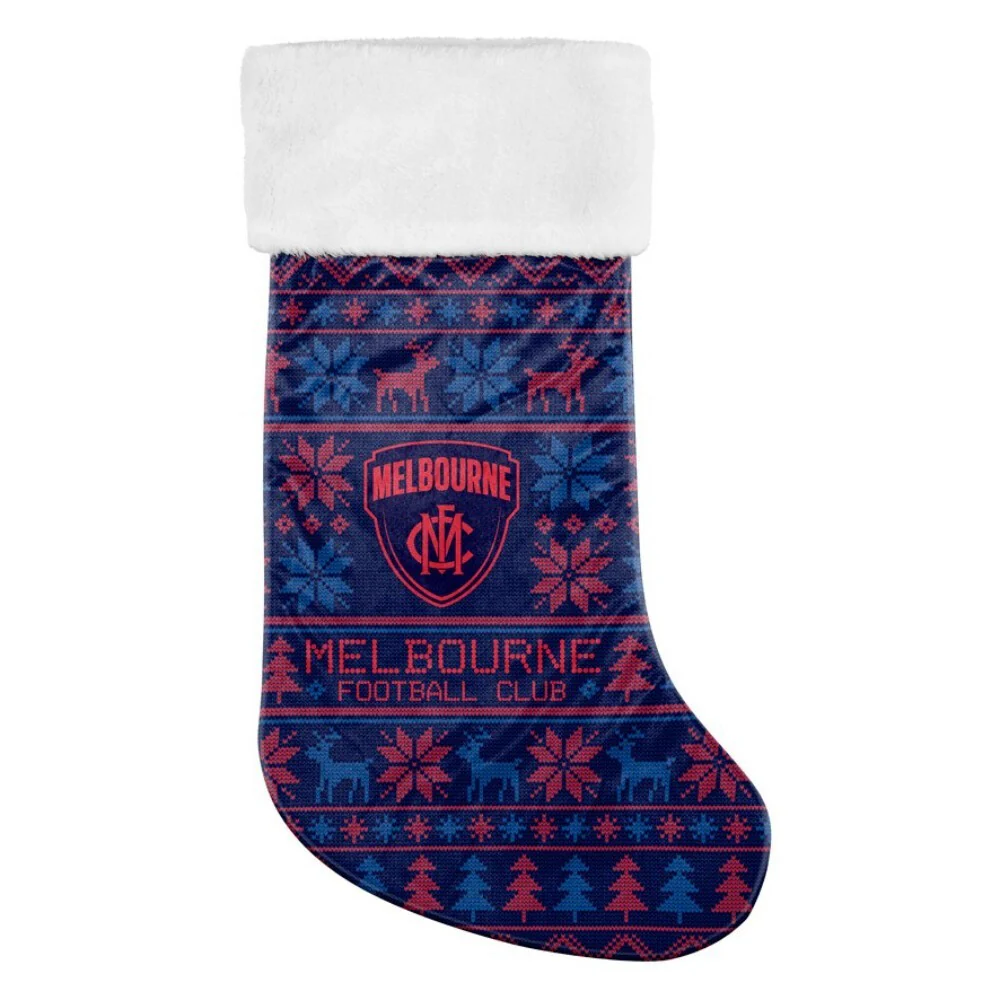 AFL Jumbo Christmas Stocking  Melbourne Demons  Sweater Print  XMAS - Image 2