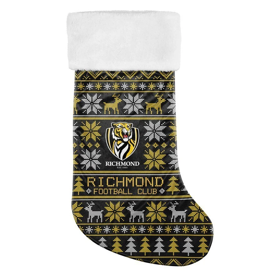 AFL Jumbo Christmas Stocking Richmond Tigers Sweater Print XMAS