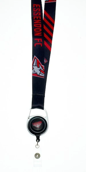 AFL Lanyard with Retractable ID Clip - Essendon Bombers - TROFE - Image 2