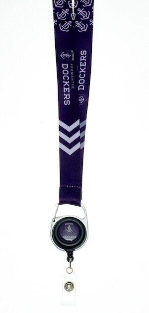 AFL Lanyard with Retractable ID Clip - Fremantle Dockers - TROFE - Image 2