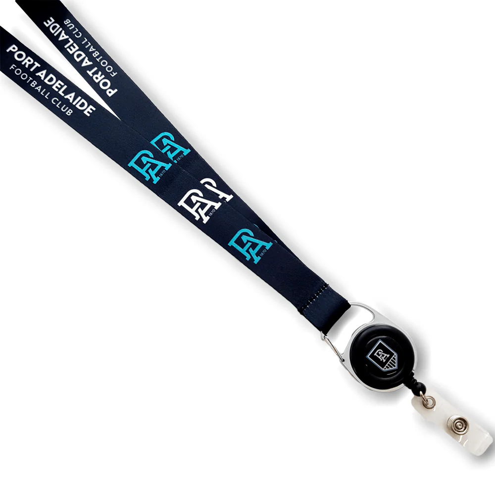 AFL Lanyard with Retractable ID Clip - Port Adelaide Power - TROFE - Image 2