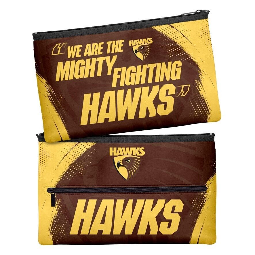 AFL Large Pencil Case - Hawthorn Hawks - Neoprene - 33cm x 21cm - Image 2