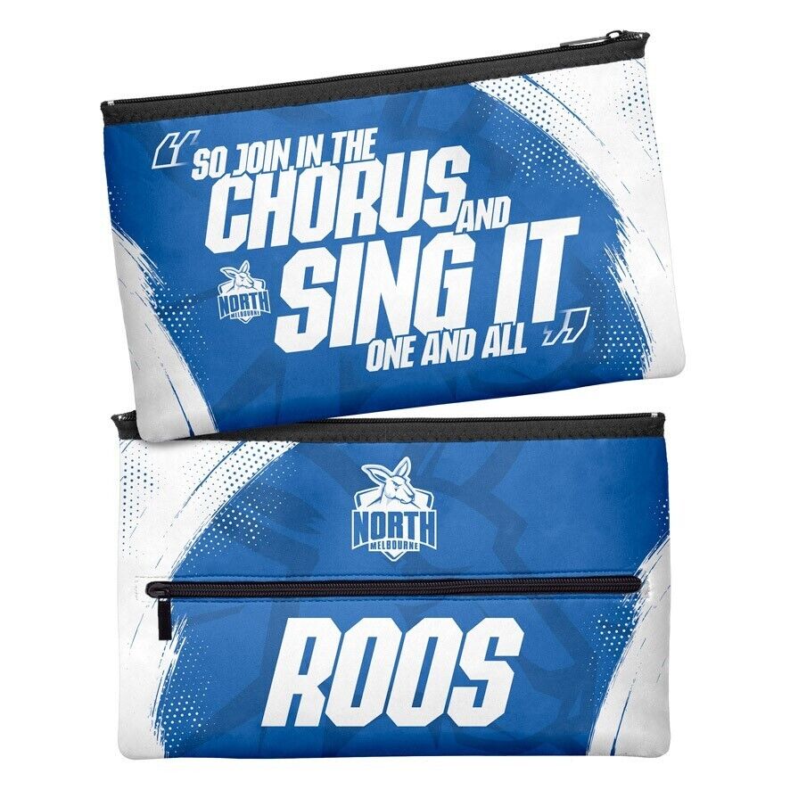 AFL Large Pencil Case - North Melbourne Kangaroos - Neoprene - 33cm x 21cm - Image 2