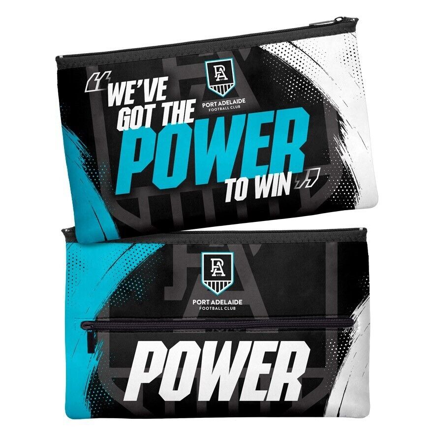 AFL Large Pencil Case - Port Adelaide Power - Neoprene - 33cm x 21cm - Image 2