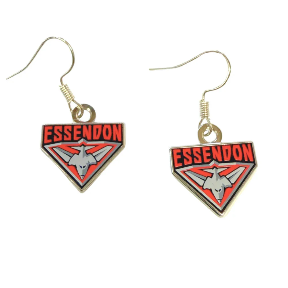 AFL Logo Metal Earrings - Essendon Bombers - Surgical Steel - Drop Earrings - Image 2