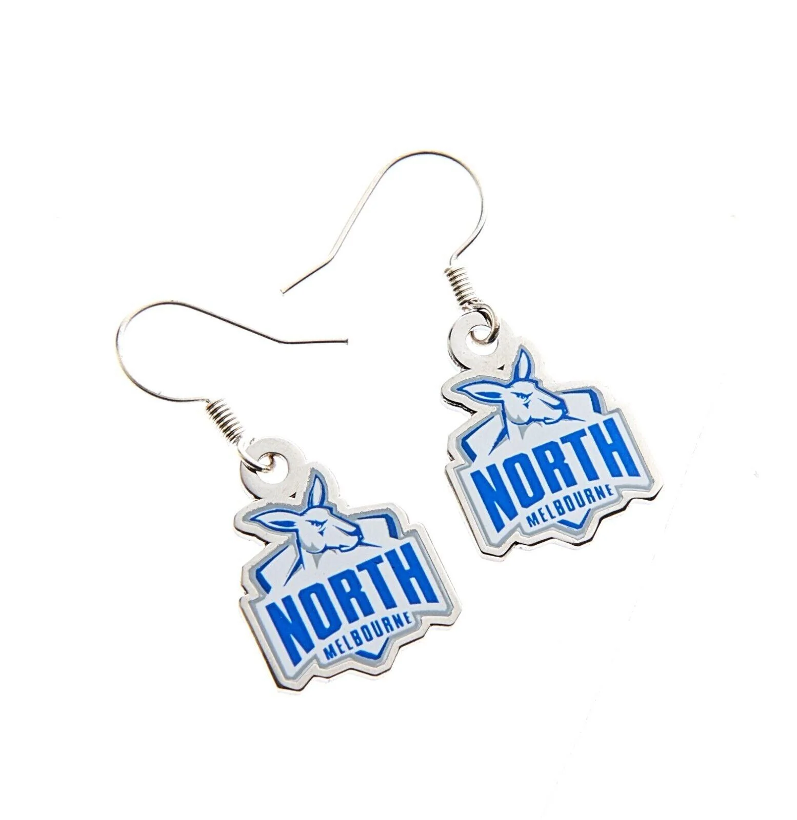 AFL Logo Metal Earrings - North Melbourne Kangaroos - Surgical Steel - Image 2