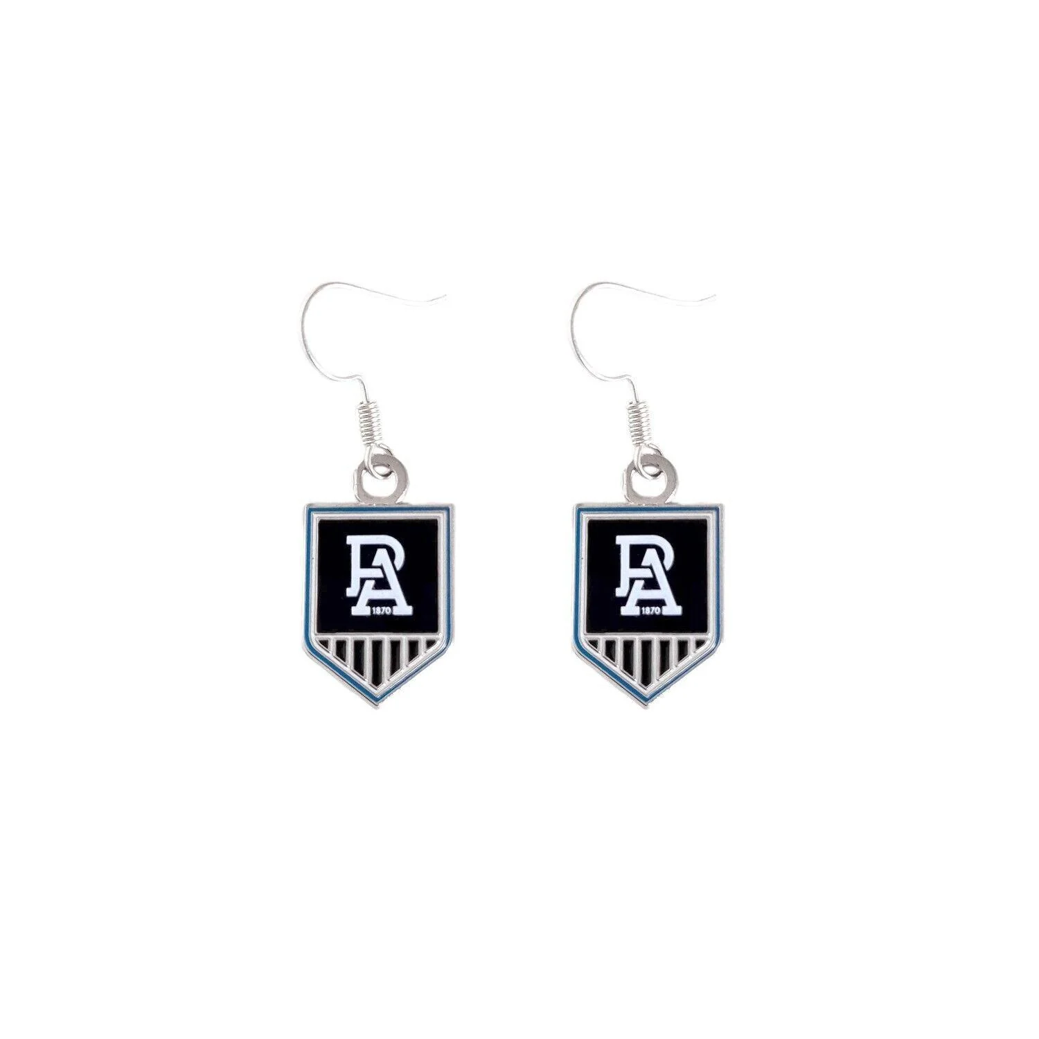 AFL Logo Metal Earrings - Port Adelaide Power - Surgical Steel - Drop Earrings - Image 2