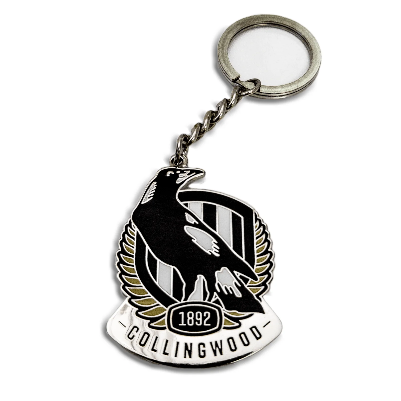 AFL Logo Metal Key Ring - Collingwood Magpies - Keyring - Aussie Rules - TROFE - Image 2