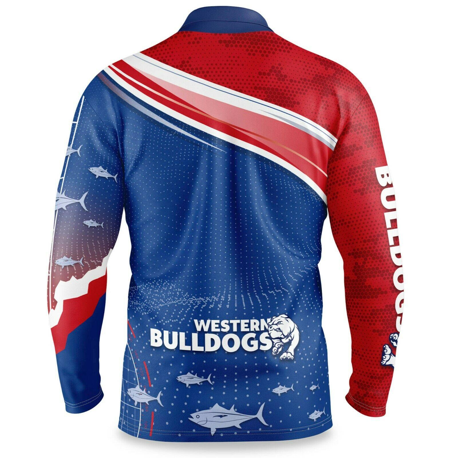 AFL Long Sleeve Fishfinder Fishing Polo Tee Shirt - Western Bulldogs - Adult - Image 2