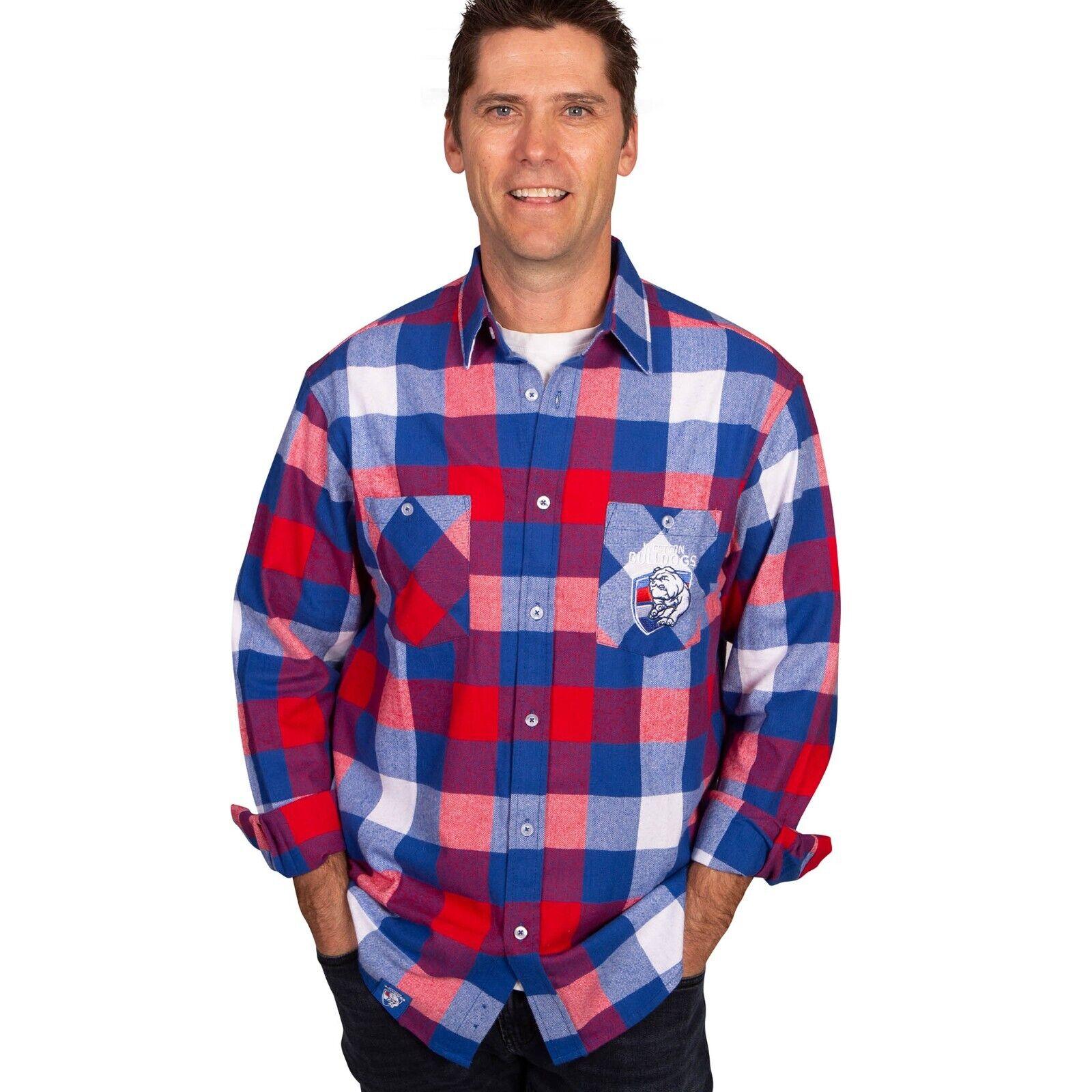 AFL Lumberjack Flannel Polo - Western Bulldogs - Flanno Shirt - Flannelette - Image 2
