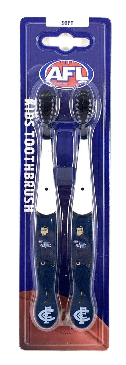 AFL Mascot Kids Toothbrush - Carlton Blues - Soft/Medium - Image 2