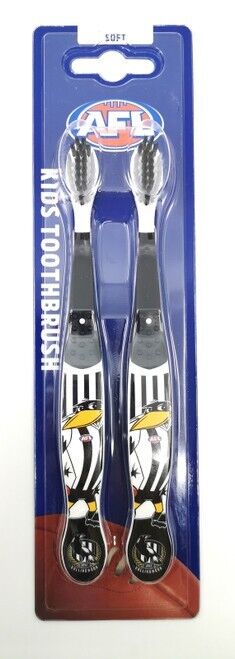 AFL Mascot Kids Toothbrush - Collingwood Magpies - Soft/Medium - Image 2