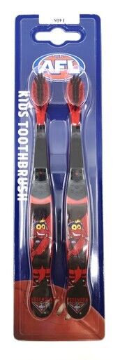 AFL Mascot Kids Toothbrush - Essendon Bombers - Soft/Medium - Image 2