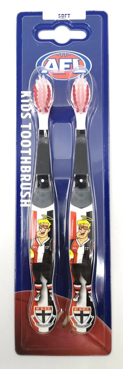 AFL Mascot Kids Toothbrush - St Kilda Saints - Soft/Medium - Image 2