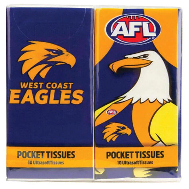 AFL Mascot Pocket Tissue - West Coast Eagles - 4 Pack - Image 2