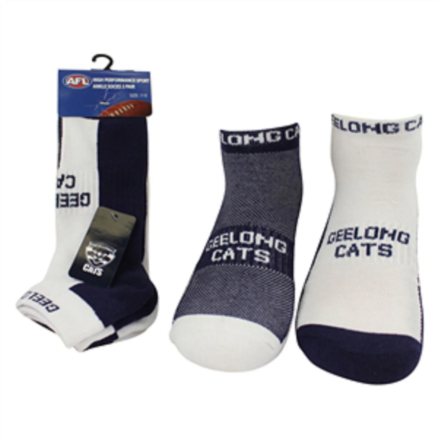 AFL Mens Ankle Socks - Geelong Cats - Set Of Two - Sock