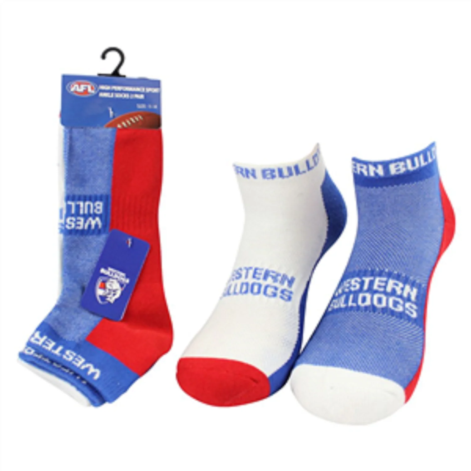 AFL Mens Ankle Socks - Western Bulldogs - Set Of Two - Sock