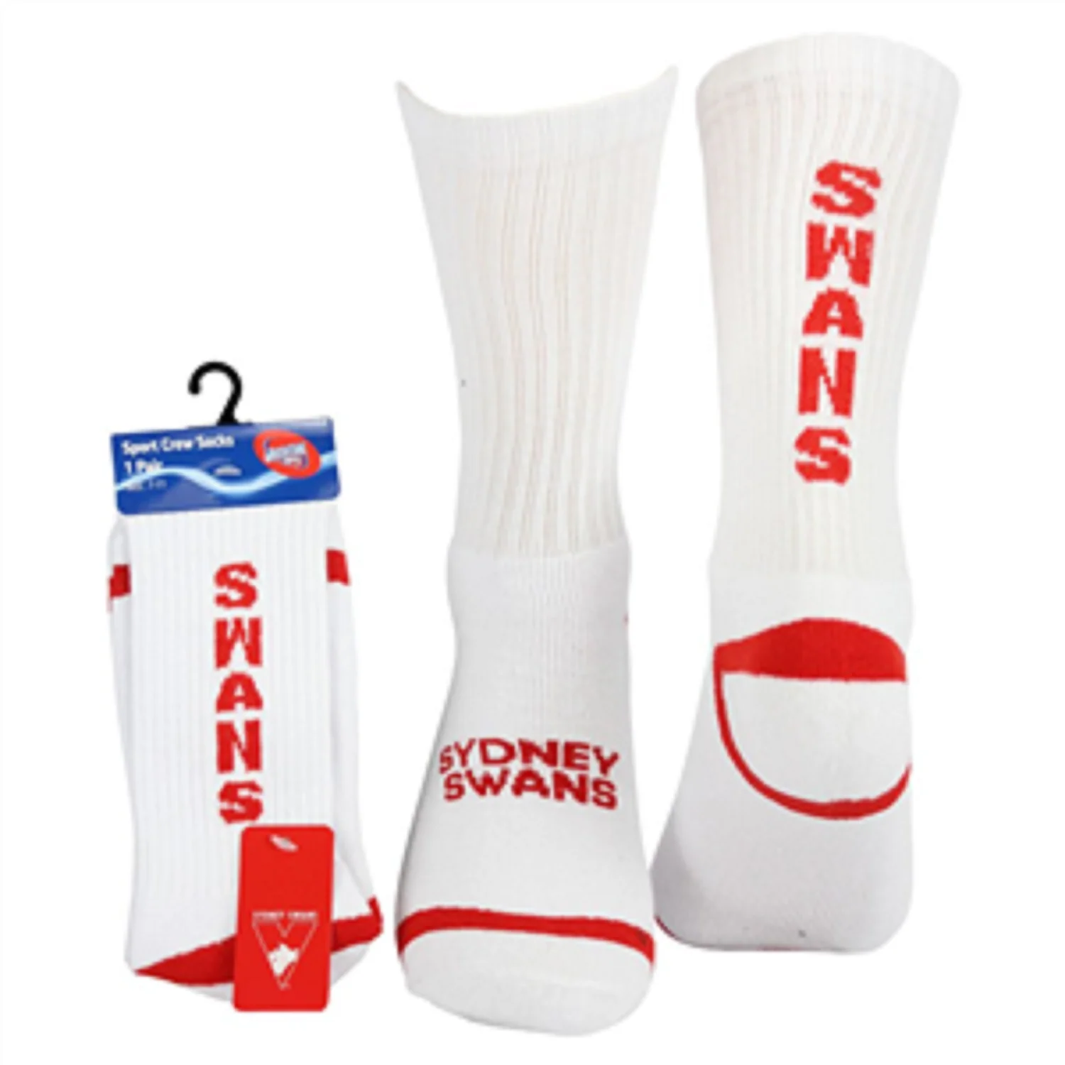 AFL Mens Crew Socks - Sydney Swans - One Set - Sock