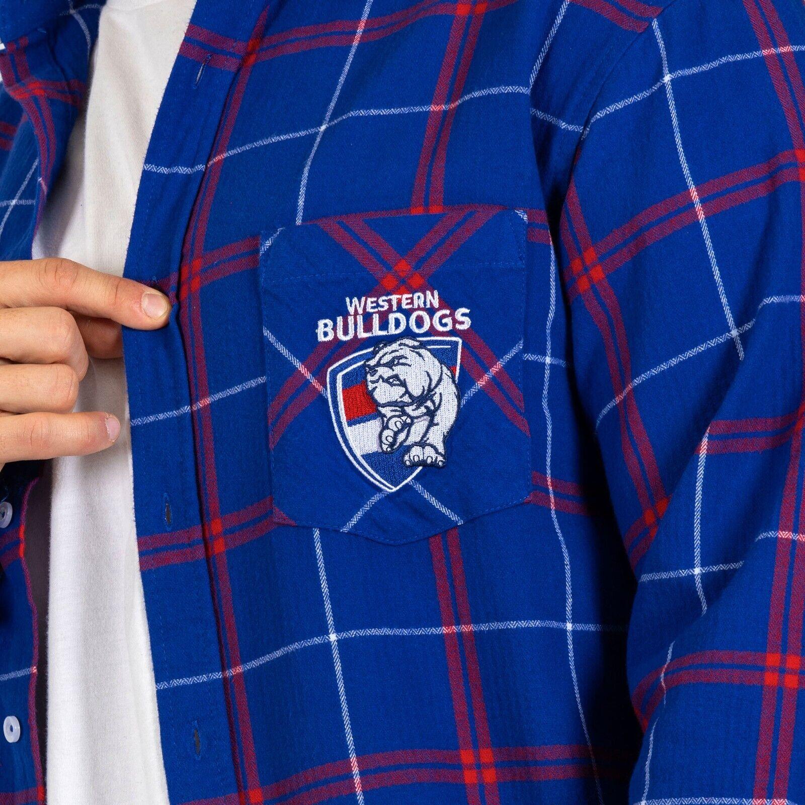 AFL 'Mustang' Flannel Polo - Western Bulldogs - Flanno Shirt - Flannelette - Image 3
