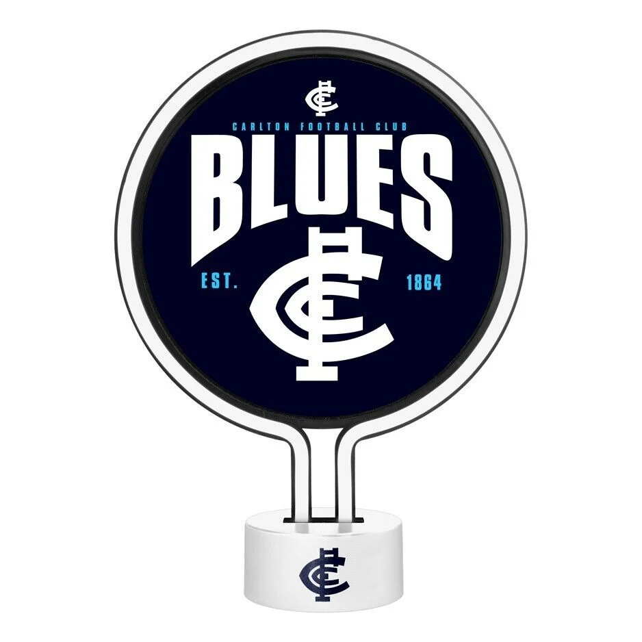 AFL Neon Light - Carlton Blues - 30 x 21.5 x 8.5cm - Team Logo - Image 2