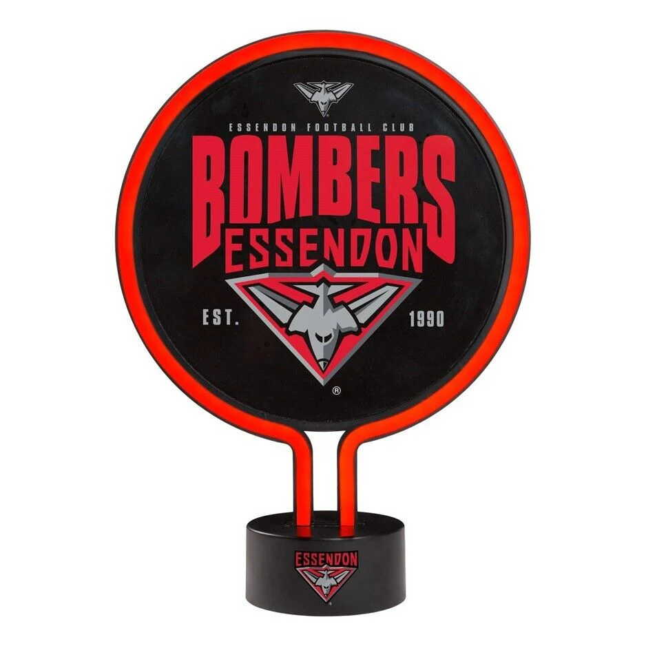AFL Neon Light - Essendon Bombers - 30 x 21.5 x 8.5cm - Team Logo - Image 2