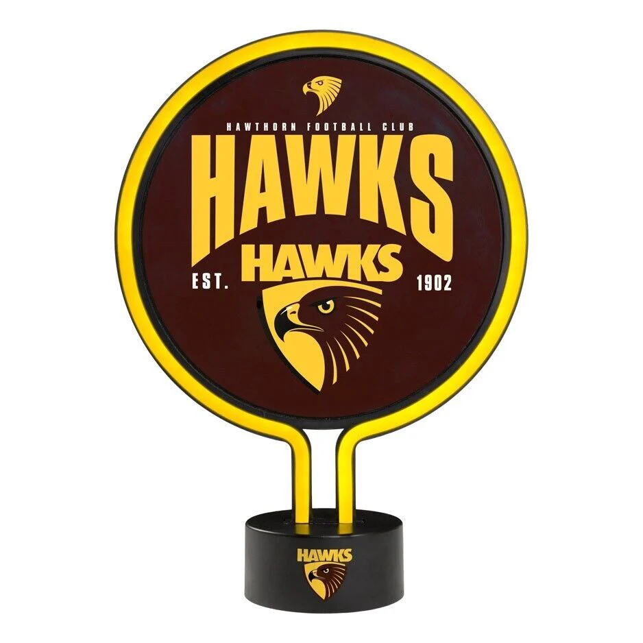AFL Neon Light - Hawthorn Hawks - 30 x 21.5 x 8.5cm - Team Logo - Image 2
