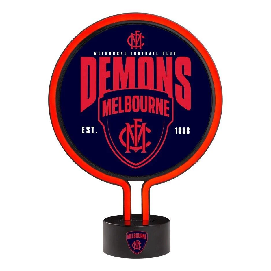 AFL Neon Light - Melbourne Demons - 30 x 21.5 x 8.5cm - Team Logo - Image 2