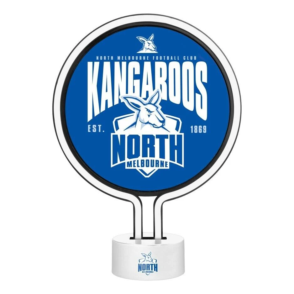 AFL Neon Light - North Melbourne Kangaroos - 30 x 21.5 x 8.5cm - Team Logo - Image 2