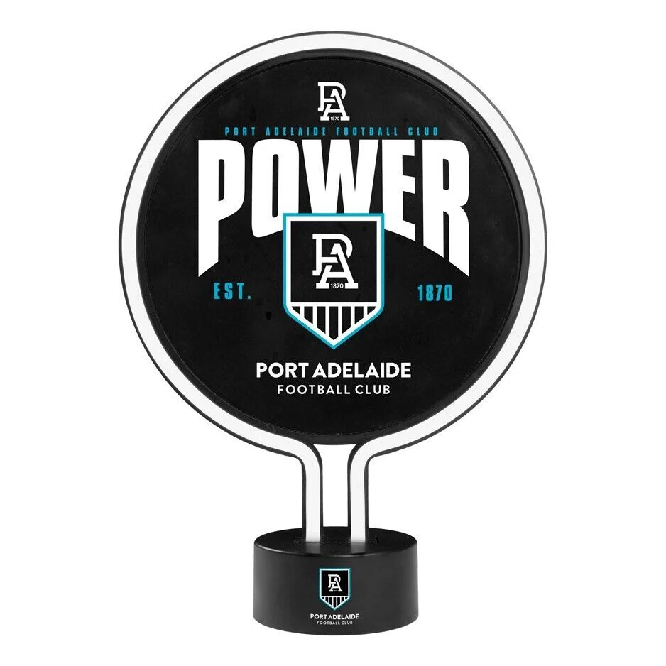 AFL Neon Light - Port Adelaide Power - 30 x 21.5 x 8.5cm - Team Logo - Image 2