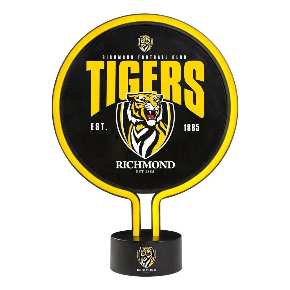 AFL Neon Light - Richmond Tigers - 30 x 21.5 x 8.5cm - Team Logo