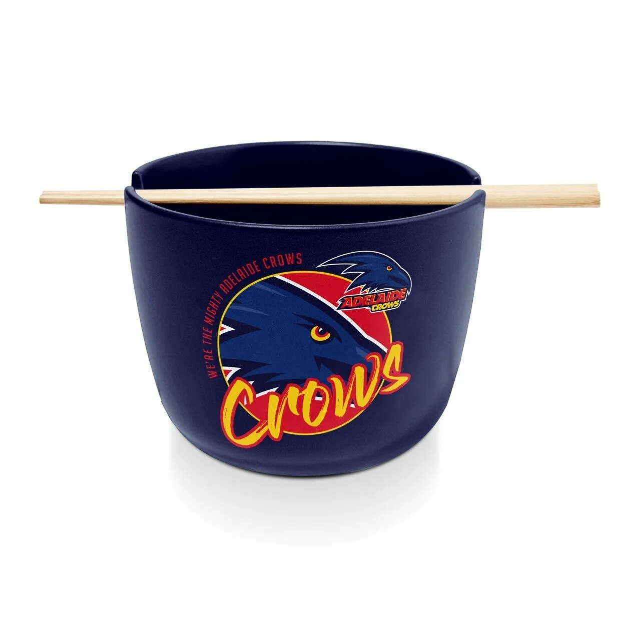 AFL Noodle Bowl with Chopsticks - Adelaide Crows - Ceramic - 490ml Capacity - Image 2