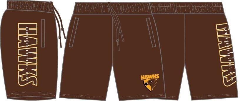 AFL Performance Shorts - Hawthorn Hawks - Supporter - Adult - Mens