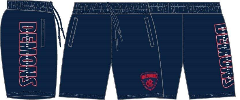 AFL Performance Shorts - Melbourne Demons - Supporter - Adult - Mens