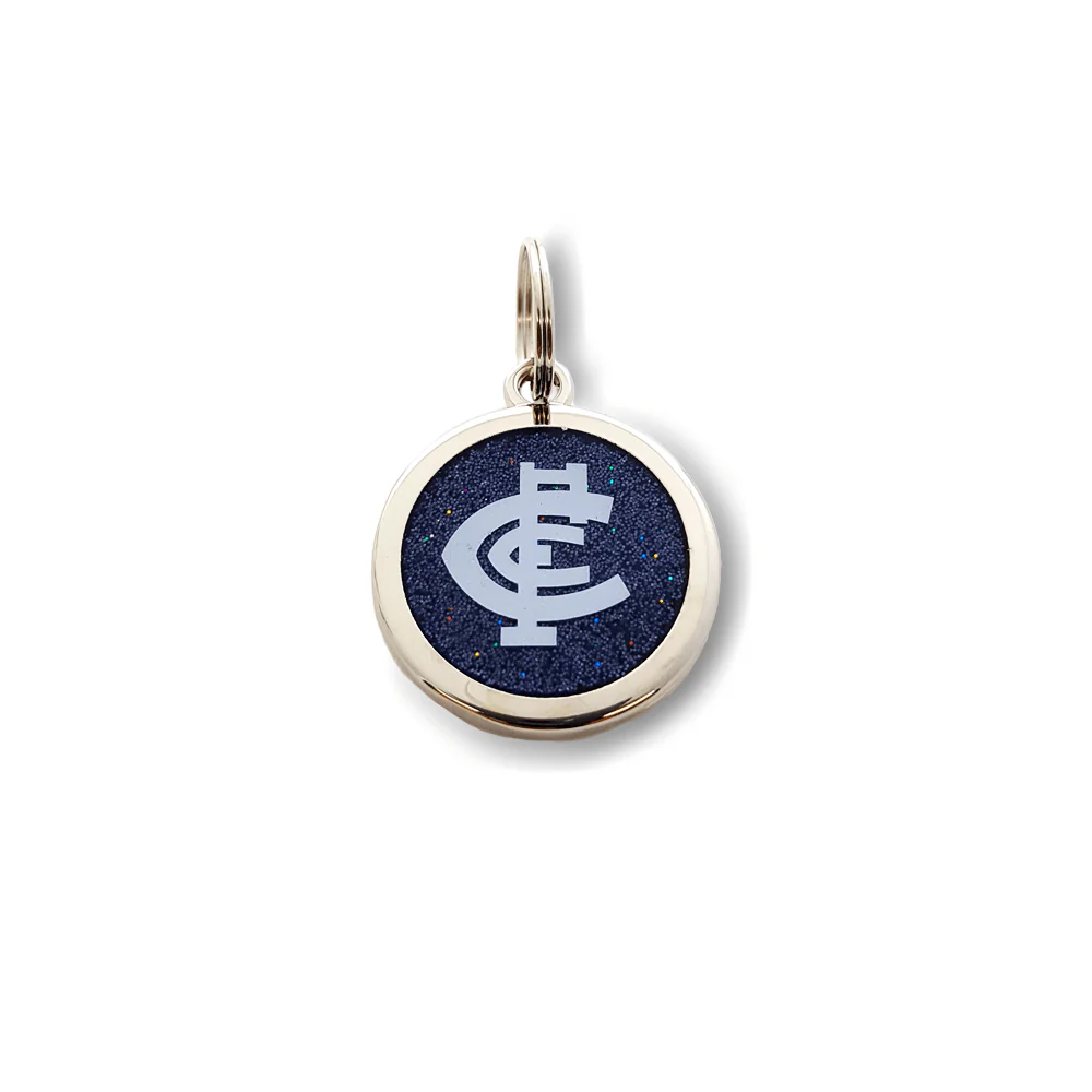 AFL Pet ID Tag - Carlton Blues - Engravable - 25mm diameter