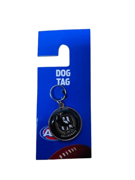 AFL Pet ID Tag - Collingwood Magpies - Engravable - 30mm diameter