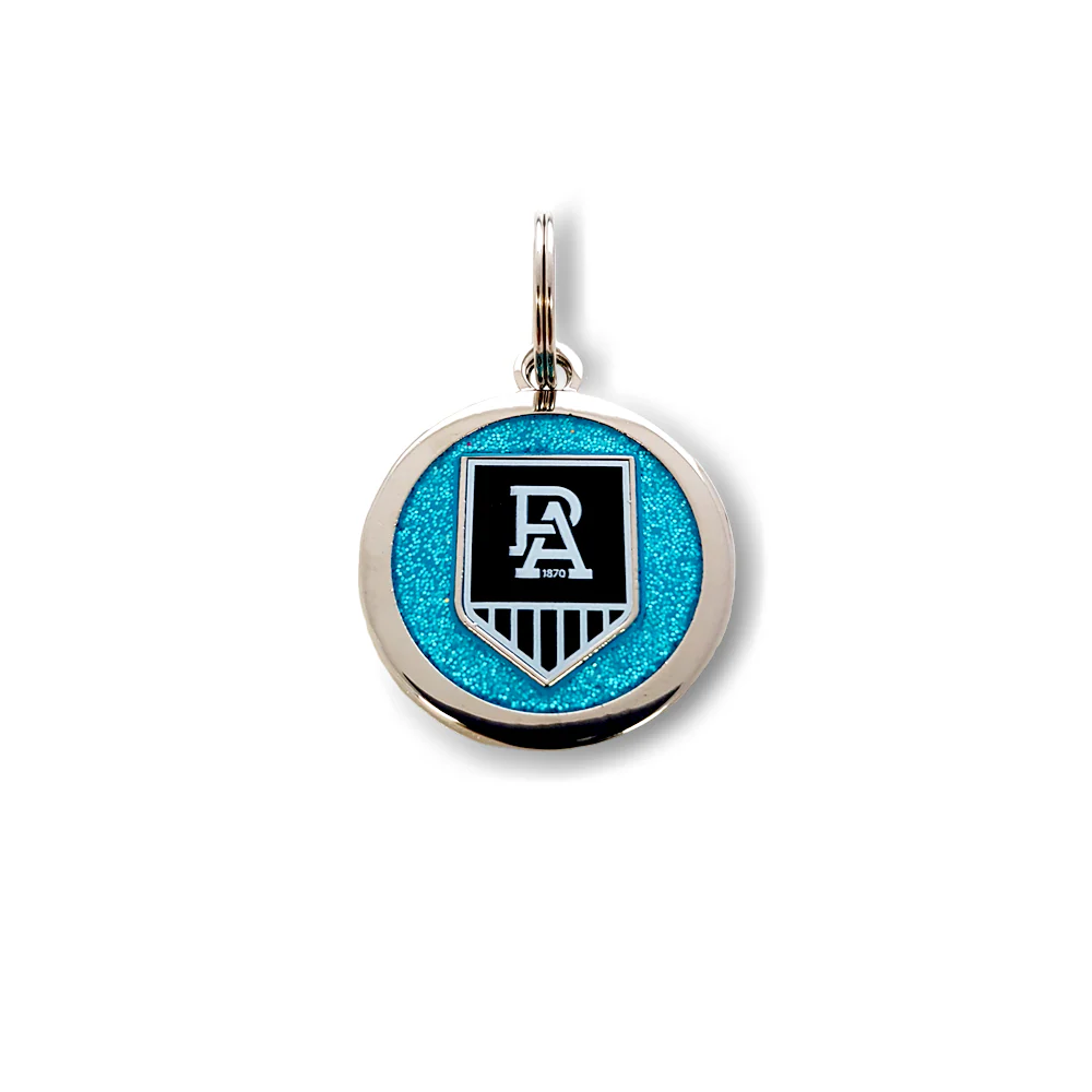 AFL Pet ID Tag - Port Adelaide Power - Engravable - 25mm diameter - Image 2