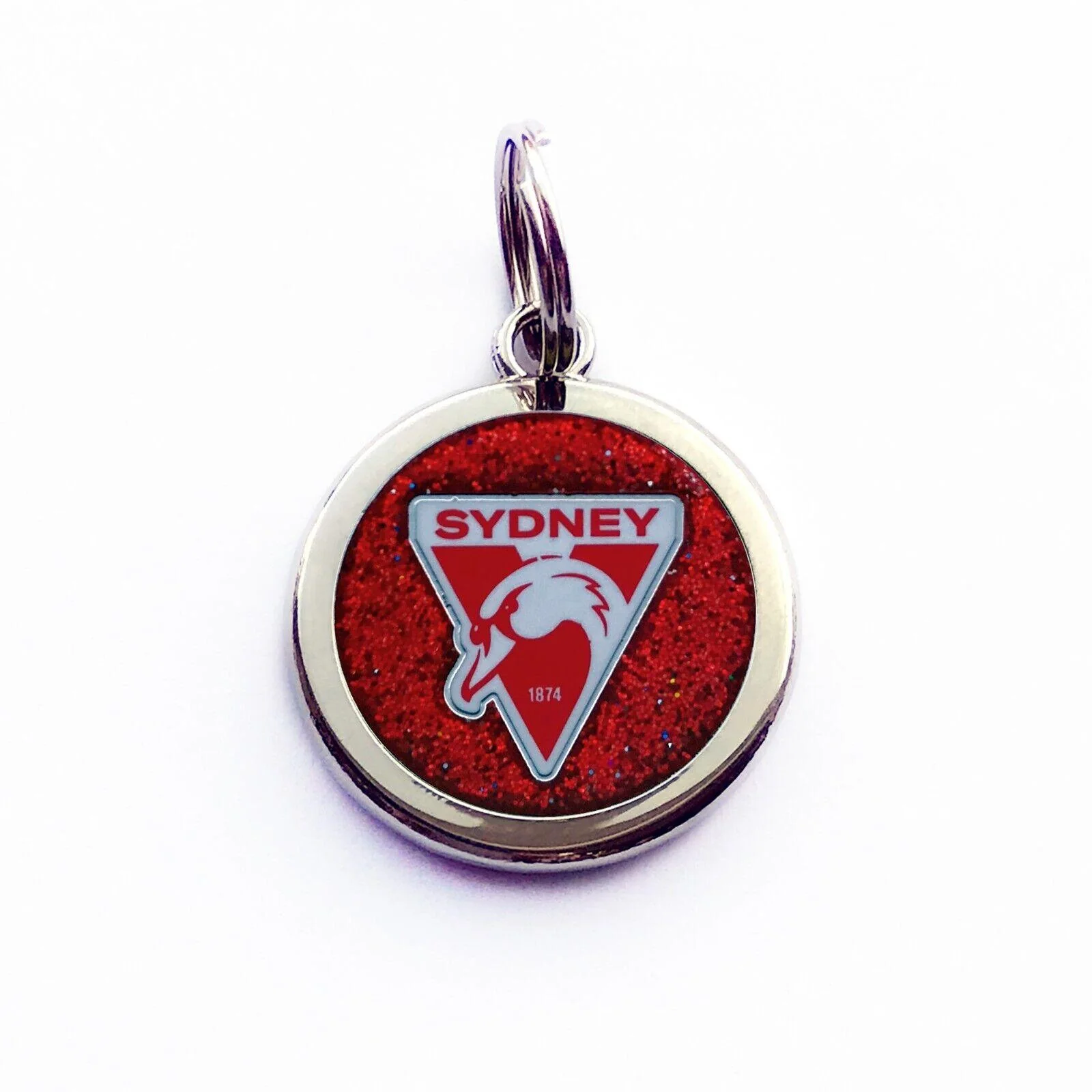 AFL Pet ID Tag - Sydney Swans - Engravable - 25mm diameter - Image 2