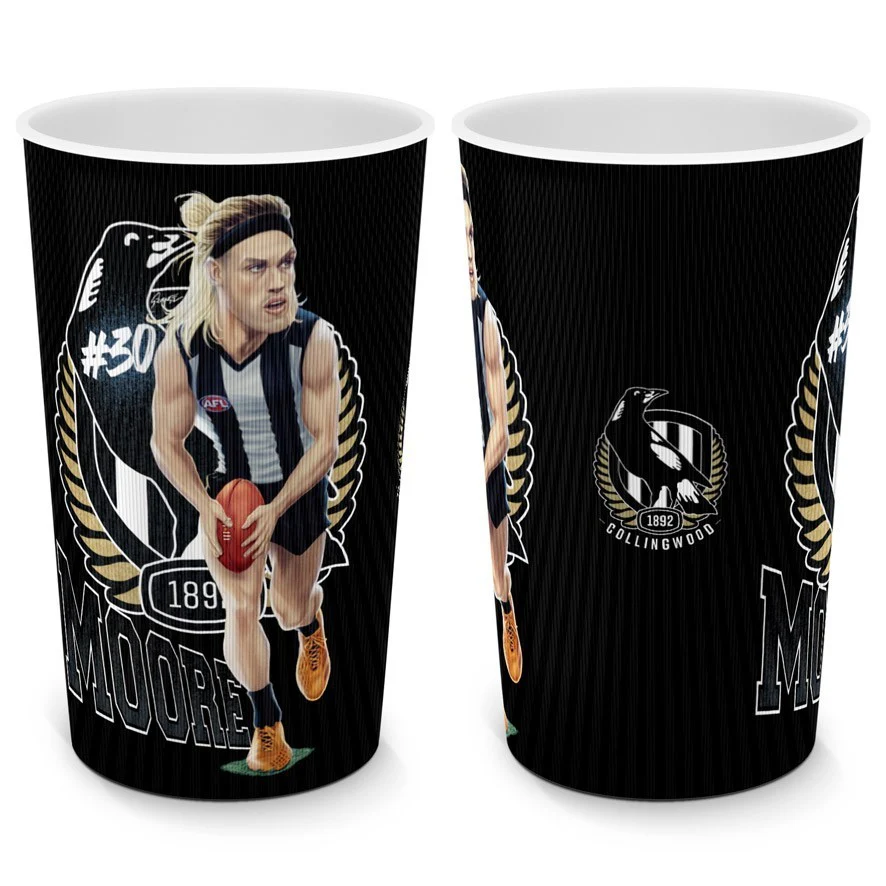 AFL Player Lenticular Tumbler - Darcy Moore - Collingwood Magpies - Cup - Image 2