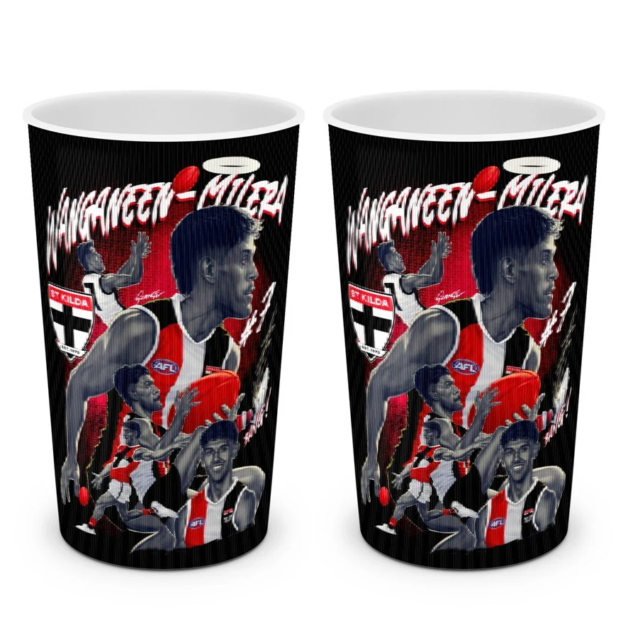 AFL Player Lenticular Tumbler - Nasiah Wanganeen-Milera - St Kilda Saints - Cup - Image 2